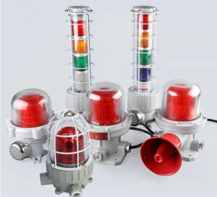 مقاوم للماء ضد الانفجار إنذار ضوء LED صوتي ومظهر إنذار 5-40W 180DB مع 150 مرة / دقيقة