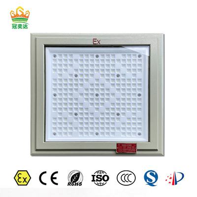 ATEX 18 * 18 بوصة مربع شكل ضوء مضاد للانفجار 100w 130lm / w محطة وقود ضوء مع خمس سنوات الضمان