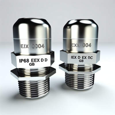 Ex غدة الكابلات العازلة IP68 Ex D IIC Gb طول الخيط 8mm الشهادات CE ROHS ISO9001