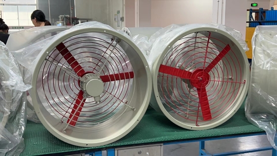 1450r / m 200mm قطر IP54 مروحة محورية مضادة للانفجار لمصافي البترول والصناعة الكيميائية والمناطق الخطرة