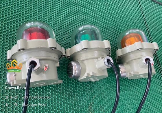 مصابيح إنذار مضادة للانفجار معتمدة من ATEX 150min فلاش التردد الجهد 220VAC 50HZ 24VDC