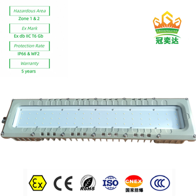 ضوء خطي مضاد للنفايات ATEX IEC IP66 WF2 مع ألومنيوم صناعي مصباح LED الملاحية الإضاءة 90-295V 100Watt