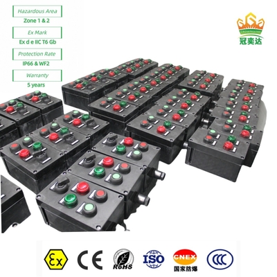 محطة تحكم ATEX للضوء الصناعي البتروكيماوي المعلوق الرأسي 380Vac