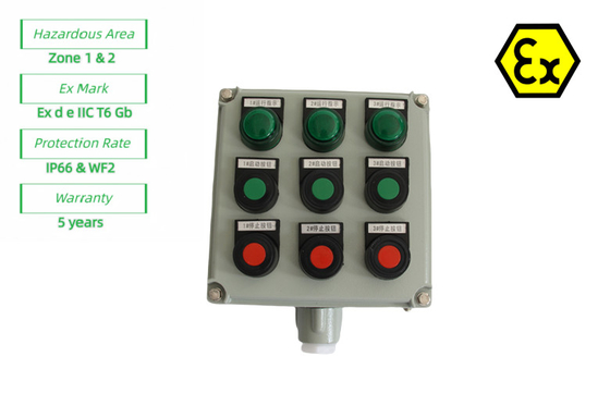 لوحة التحكم الصناعية لمنطقة خطرة1 ضوء مضاد للاشتعال 10A AC220v