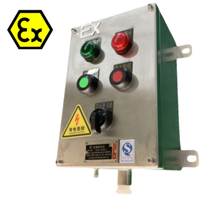 محطات التحكم من الفولاذ المقاوم للصدأ ATEX IP66 Exd لوحات التحكم المقاومة للنار مع منفذ كابل مضاد للانفجار 10A