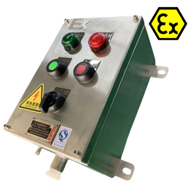 محطات التحكم من الفولاذ المقاوم للصدأ ATEX IP66 Exd لوحات التحكم المقاومة للنار مع منفذ كابل مضاد للانفجار 10A