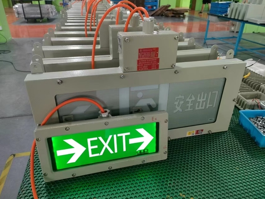 ضوء خروج مضاد للانفجار عالي الجهد | إضاءة علامات الطوارئ OEM 90-300VAC/24VDC/36VDC | معتمد من ATEX IECEx