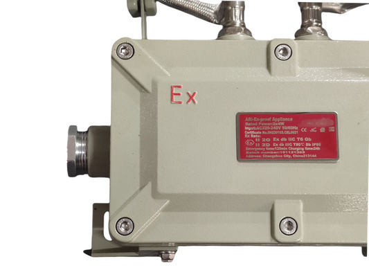 مصباح الطوارئ المقاوم للنار معتمد ATEX EAC CNEX IP67 2 * 3Watt المعدل البحري الألومنيوم