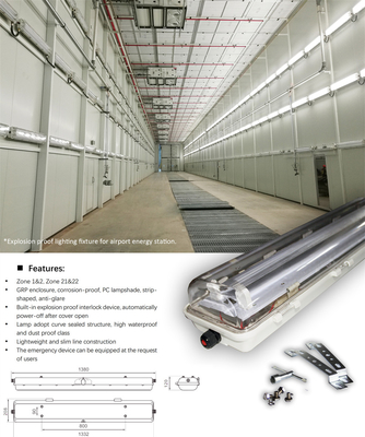 Durable Energy Saving ATEX & IECEx Certified Flameproof Fluorescent Light | Industrial Linear Lighting for Explosive Gas & Dust Environments