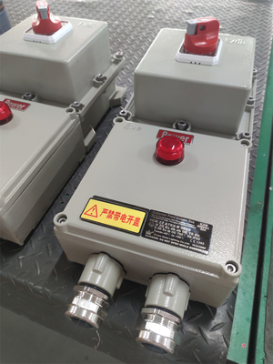 صندوق العازل المقاوم للانفجارات من نوع ATEX IP66 مكافحة التآكل الألومنيوم من نوع الطيران والفضاء للتركيب الجداري Ex D E للغازات البحرية البيئة البتروكيماوية