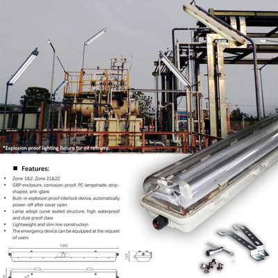 IP66 Explosion Proof Fluorescent Lighting with ATEX/IECEx | Ceiling, Wall & Pendant Mount for Hazardous Sites
