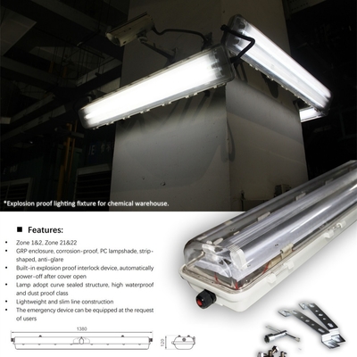 Durable Energy Saving ATEX & IECEx Certified Flameproof Fluorescent Light | Industrial Linear Lighting for Explosive Gas & Dust Environments