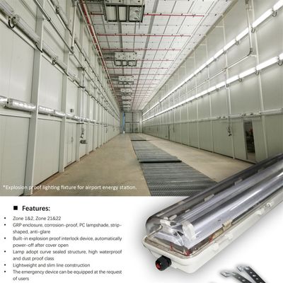 مصباح LED T5 معتمد على ATEX ضد الانفجار 18W و 36W الأنابيب ، IP66 مقاومة للماء للنفط والغاز والكيمياء
