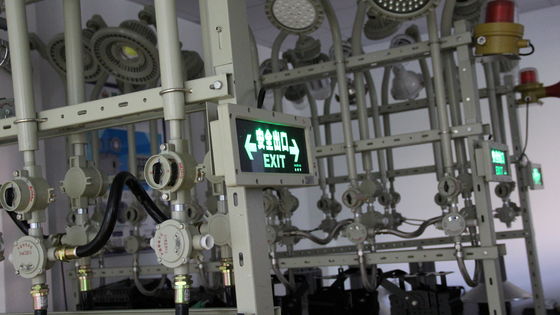 علامة خروج LED معتمدة من ATEX CE IP66 ومحمية من الانفجار، 5700K درجة حرارة اللون، 3 واط، مصدر ضوء LED عالي السطوع لمحطات المواد الكيميائية ومحطات الوقود